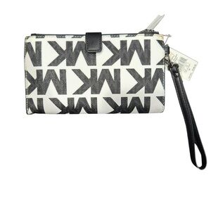 Michael Kors Monogram Black and White Wristlet